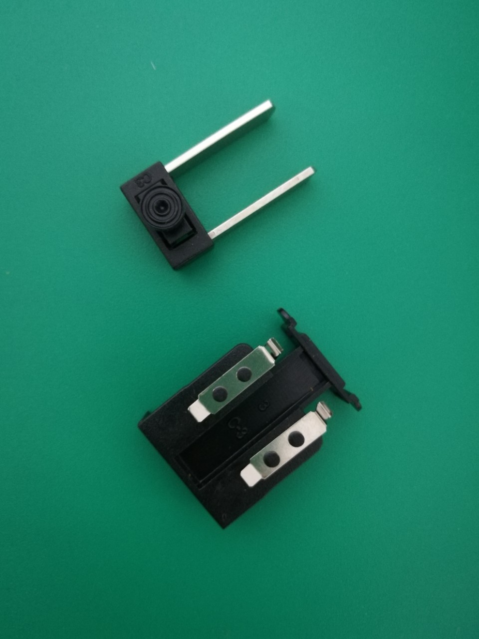 电蚊拍插脚五金配件 手电筒电源插头配件，不锈钢材质+ABS塑料黑