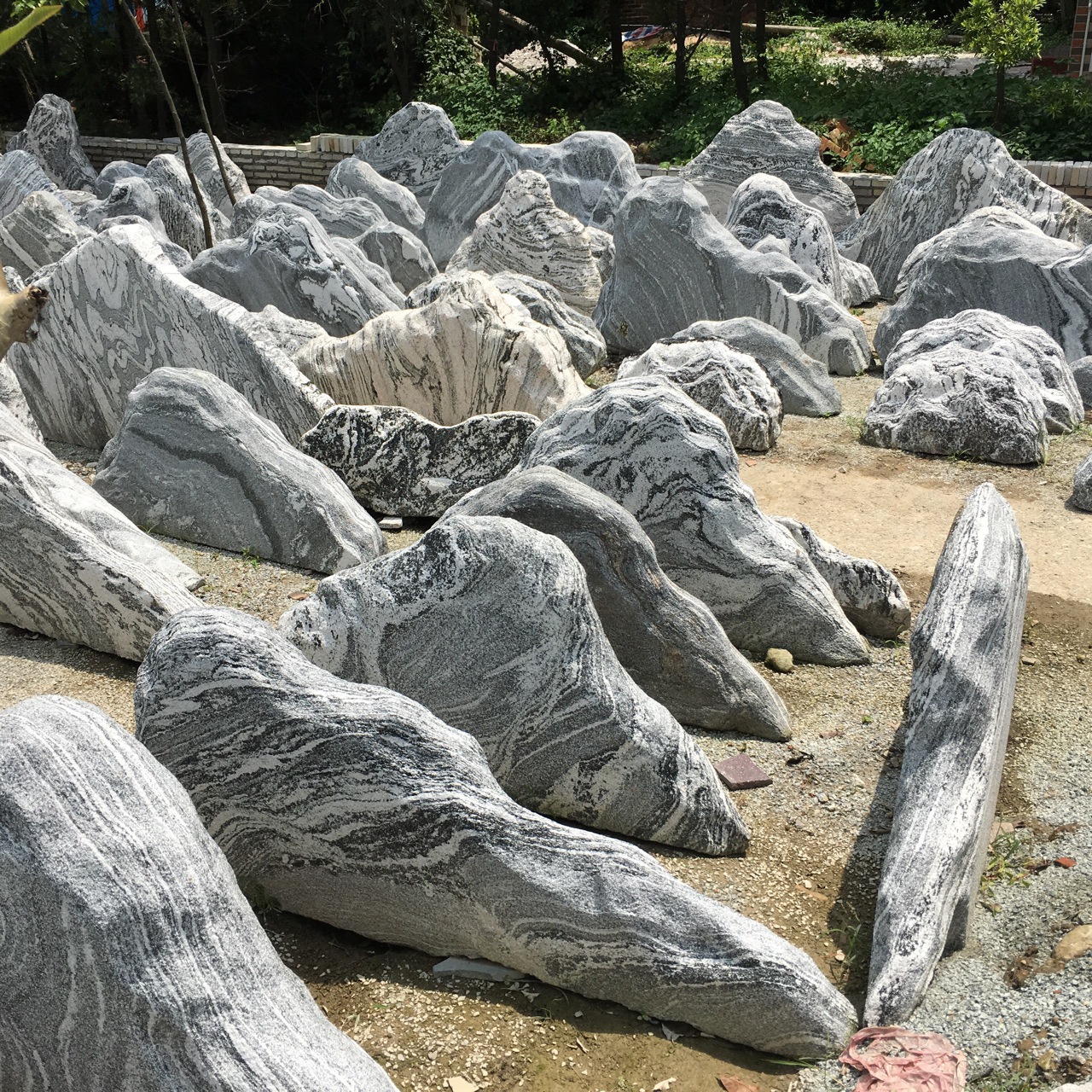 室内户外造景石切片组合日式枯山水庭院景观石天然原石山形石头 阿里巴巴