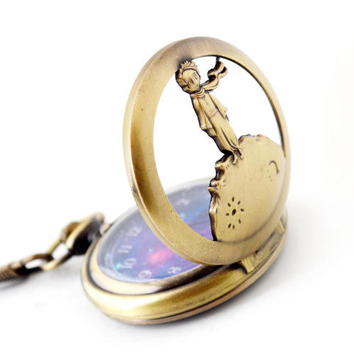 Boshiya pocket watch cross-border little prince pocket watch hollow animation pocket watch cartoon quartz watch necklace children's pocket watch
