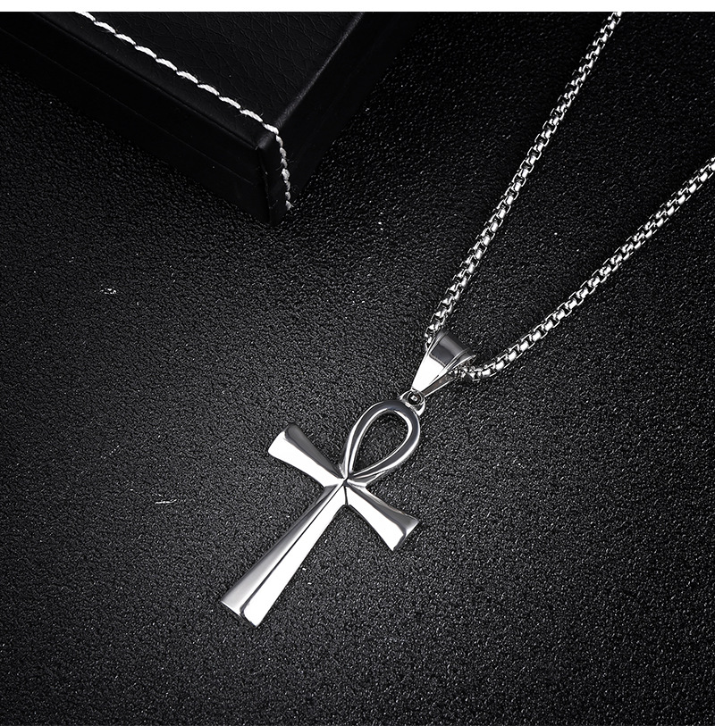 1 Piece Quantity Hip-hop Punk Cross Titanium Steel Plating Men's Pendant Necklace