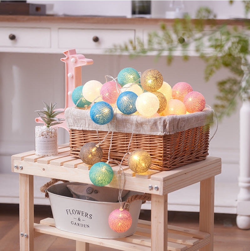 LED cotton line ball string inspiration light string home courtyard…
