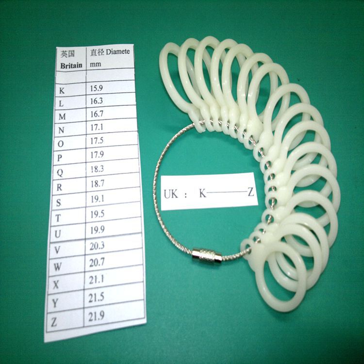 热销英国UK塑料戒指圈,塑料戒指测量圈