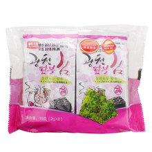特价 韩国进口零食品 韩福原味海苔烤紫菜8包入 整箱24袋