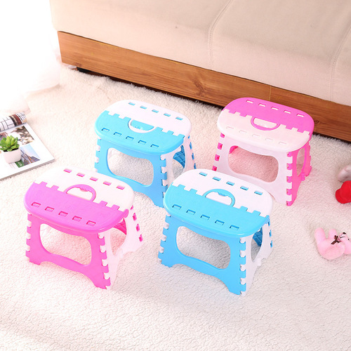 Foldable plastic stool bathroom children's small stool adult outdoor low stool portable portable stool fishing stool