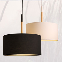 北歐風格現代創意簡約燈具卧室書房餐廳單頭木布藝燈罩個性吊燈