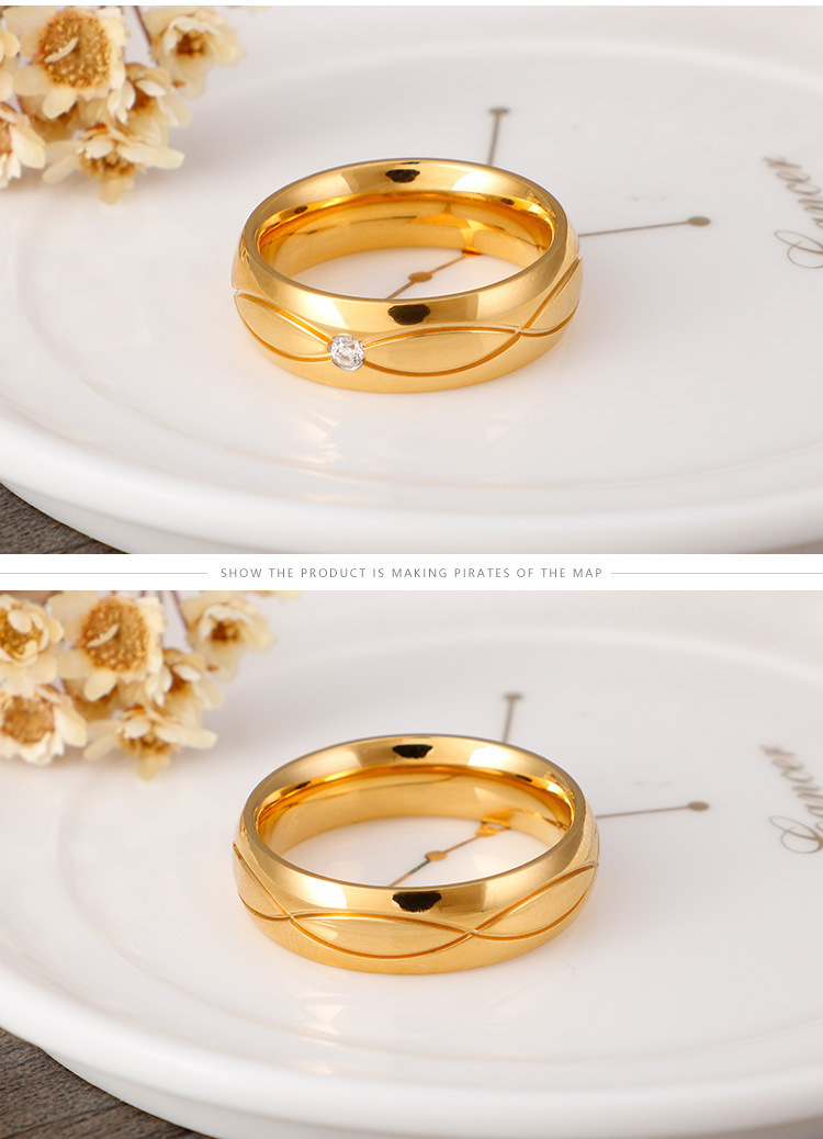 11g Weight Festival Occasion Titanium Steel Material Geometric Pattern Unisex Gender Plating Design Simple Style Style Japanese And Korean Fashion Simple Couple Couple Rings Titanium Steel Simple Bracelet Ring Men's And Women's Suertong Ornament Supply 4