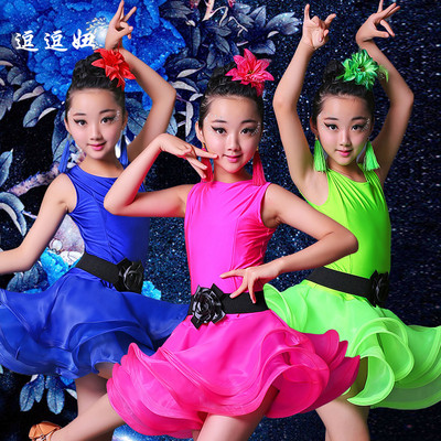2017 Summer style children Latin dance clothes and a juvenile costume Dance costume Costume Dress match