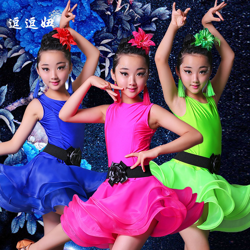 2017 Summer style children Latin dance clothes and a juvenile costume Dance costume Costume Dress match