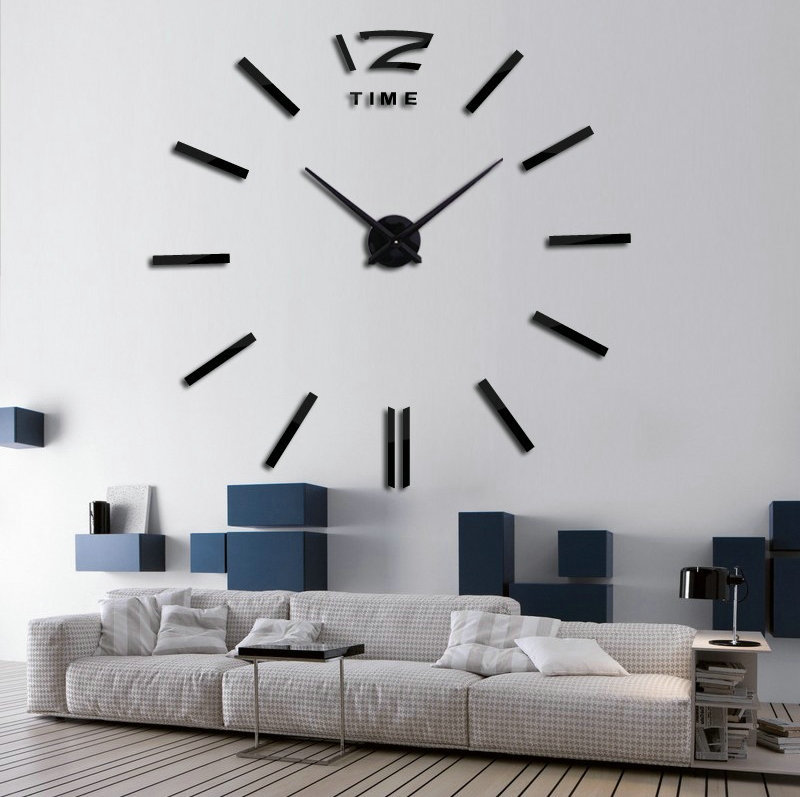 Reloj de pared de acrílico DIY silencioso, reloj digital 3D, decoración para sala, reloj electrónico colgante