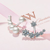 Zirconium from pearl, asymmetrical earrings, wholesale