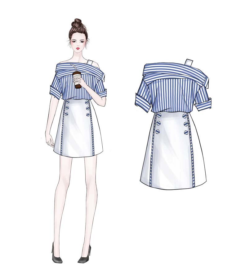 Costume femme en Mélange de coton - Ref 3334025 Image 8