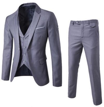 Traje traje de dama de honor de tres piezas para hombre coreano slim fit novio vestido de novia traje de hombre desgaste formal desgaste de negocios