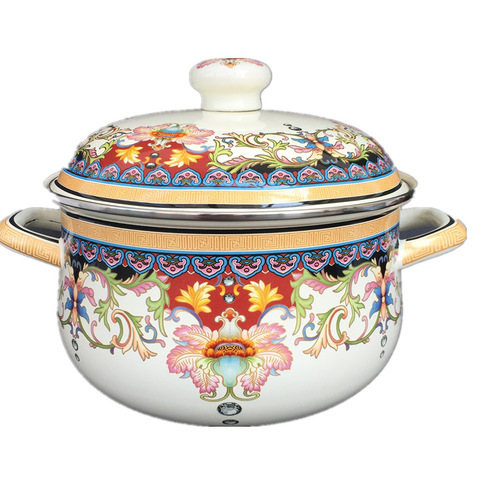 Thickened flowery full range of soup pots, double-ear pans, milk pots, steamers, stew pots and gas induction cookers are available