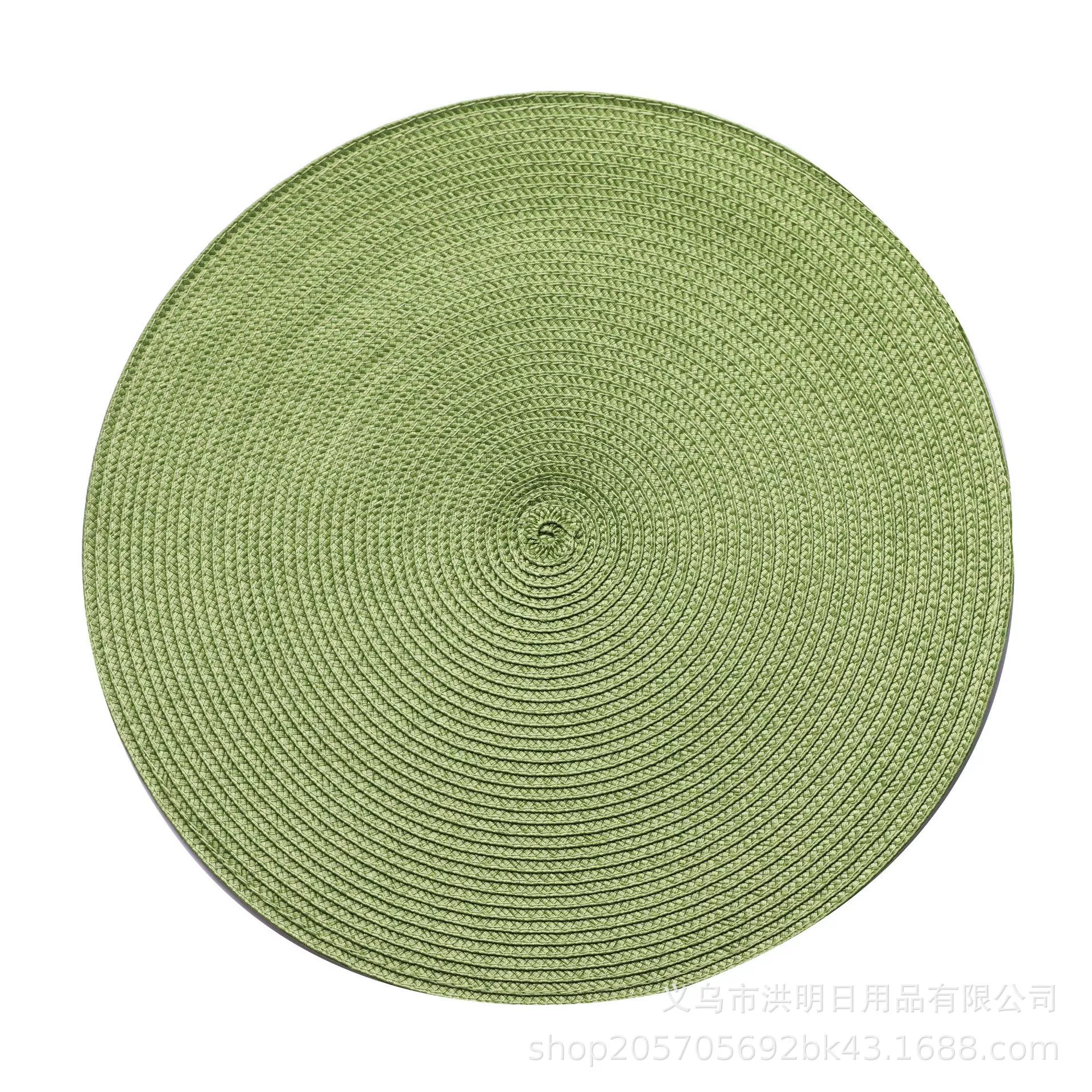 [彩色圆形PP简约风格餐垫杯垫隔热垫餐具垫碗盘垫日式仿草编餐桌垫]