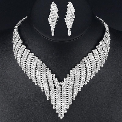 jewelry sets bride Necklace Earrings suit classic jewelry suit Rhinestone Twinkle Evening dress Accessories
