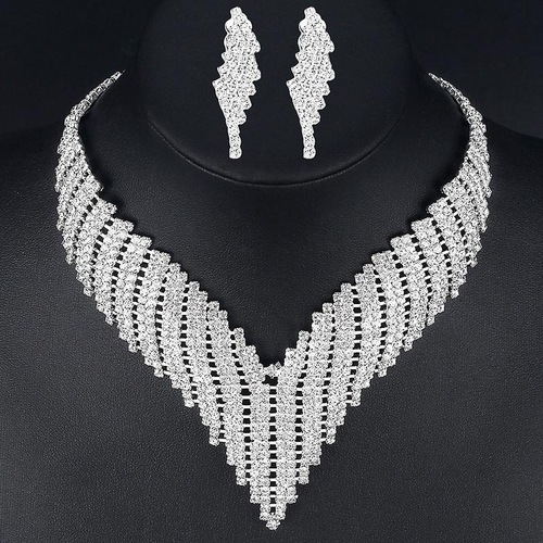 Jewelry sets Necklace Earring Set Jewelry Set Rhinestone shining evening dress accessories