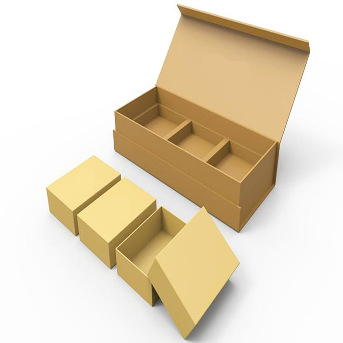 牛皮纸纸板盒厂家通用包装固定长方纸盒翻盖礼品纸盒套盒3内盒装