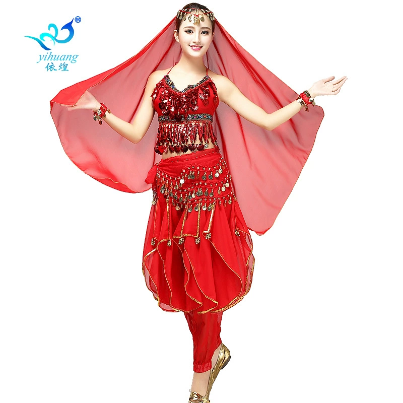 Индийский танец живота одежда для выступлений с блестками шифоновая сценическая одежда костюм фестиваль танцевальная одежда для выступлений одежда для соревнований