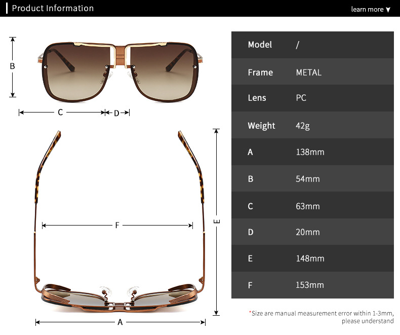 Gafas De Sol De Aviador Transfronterizas Espejo De Sapo Retro Moderno Europeo Y Americano display picture 1