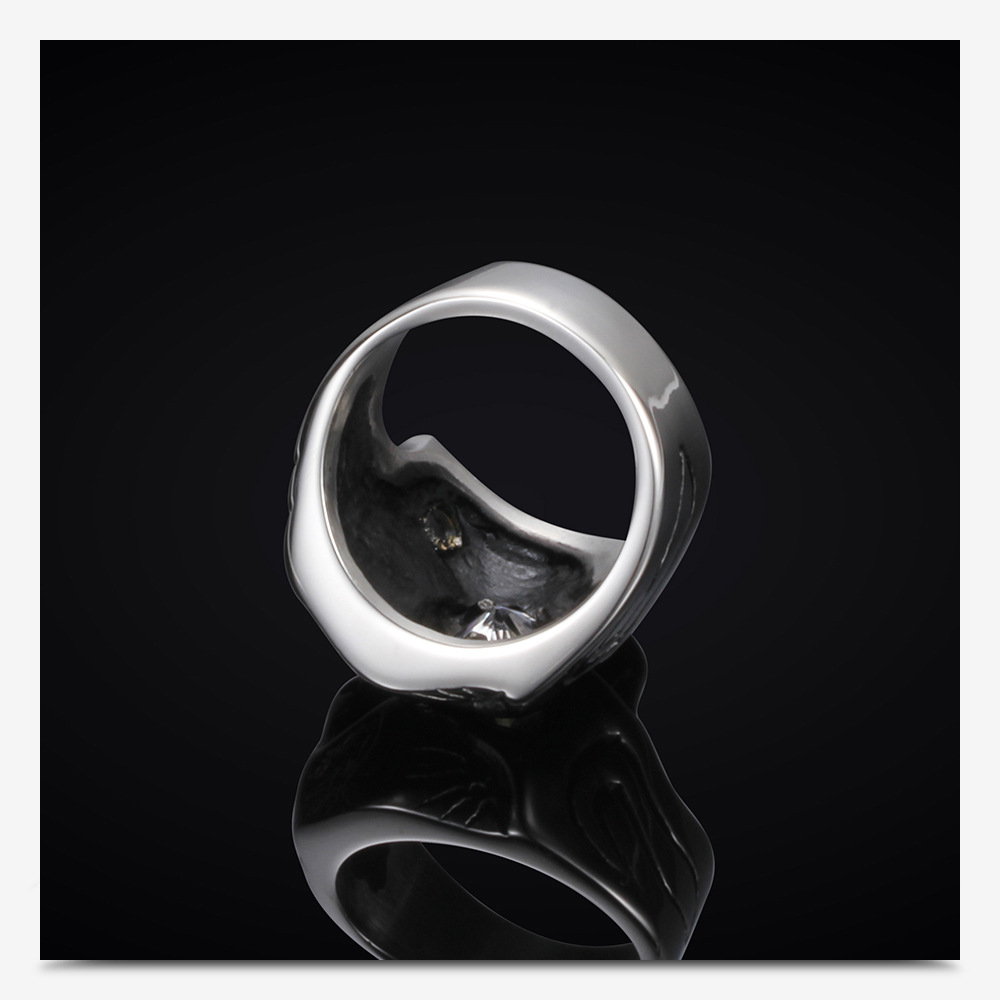 Retro style Skull shape Menu0027s Titanium Steel Ring
