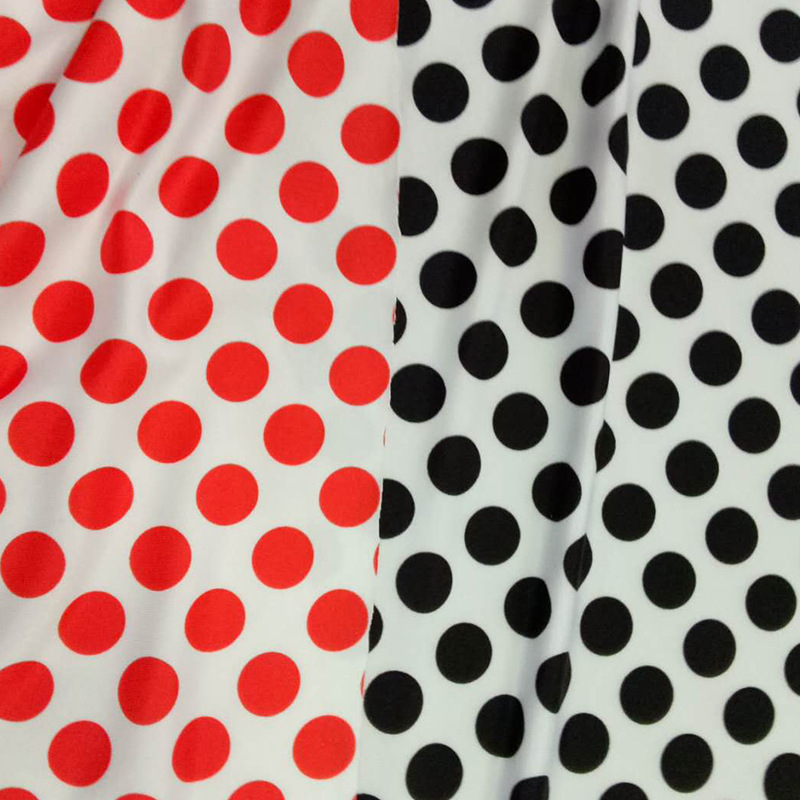 经典圆点印花 女装童装面料 里布转移印花牛奶丝印花  可选布底