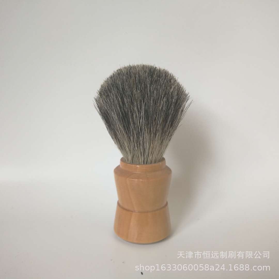 厂家供应木质獾毛剃须刷 獾毛荷木刷柄 批量生产胡须刷