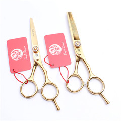 Purple Dragon 5.5-inch 6.0-inch gold gem screw hairdressing shears hair scissors haircut flat hairdressing teeth scissors fringe thinning scissors