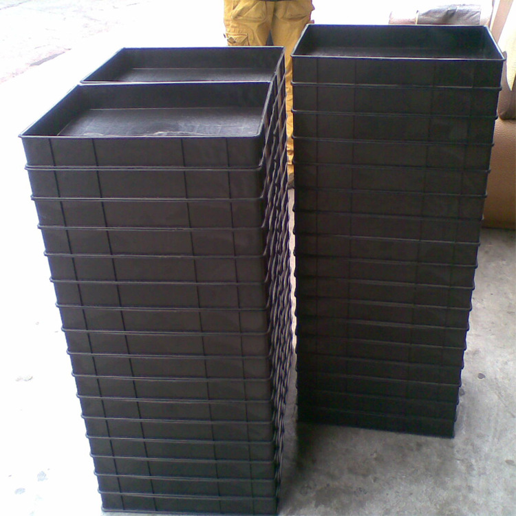 防静电塑胶方盘 车间零配件储物方盆 450*300*55黑色浅盘厂家直销