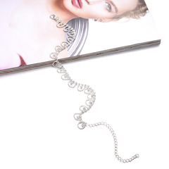 跨境電商新品 歐美幾何鑲鑽腳飾爪鑽時尚耀眼半圓形腳鏈批發