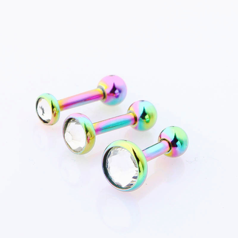 Hot Selling Flat Back Ear Nails for Ear Piercing with Ball Ends 3/4/5mm Set Stainless Steel Geometric Style detail image 9
