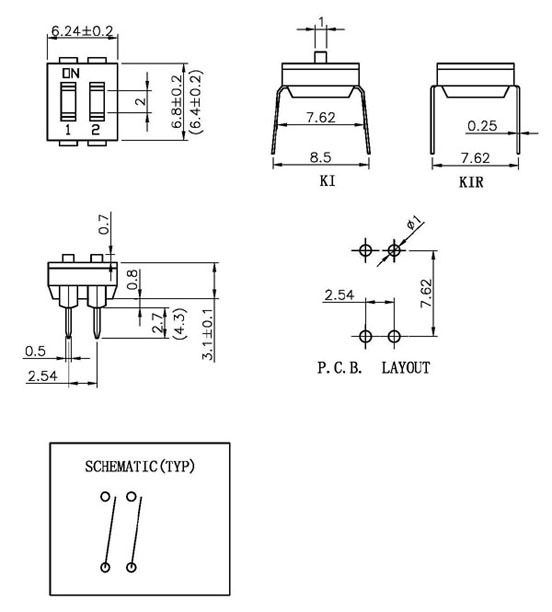 销售KI-02编码开关 两位插件式