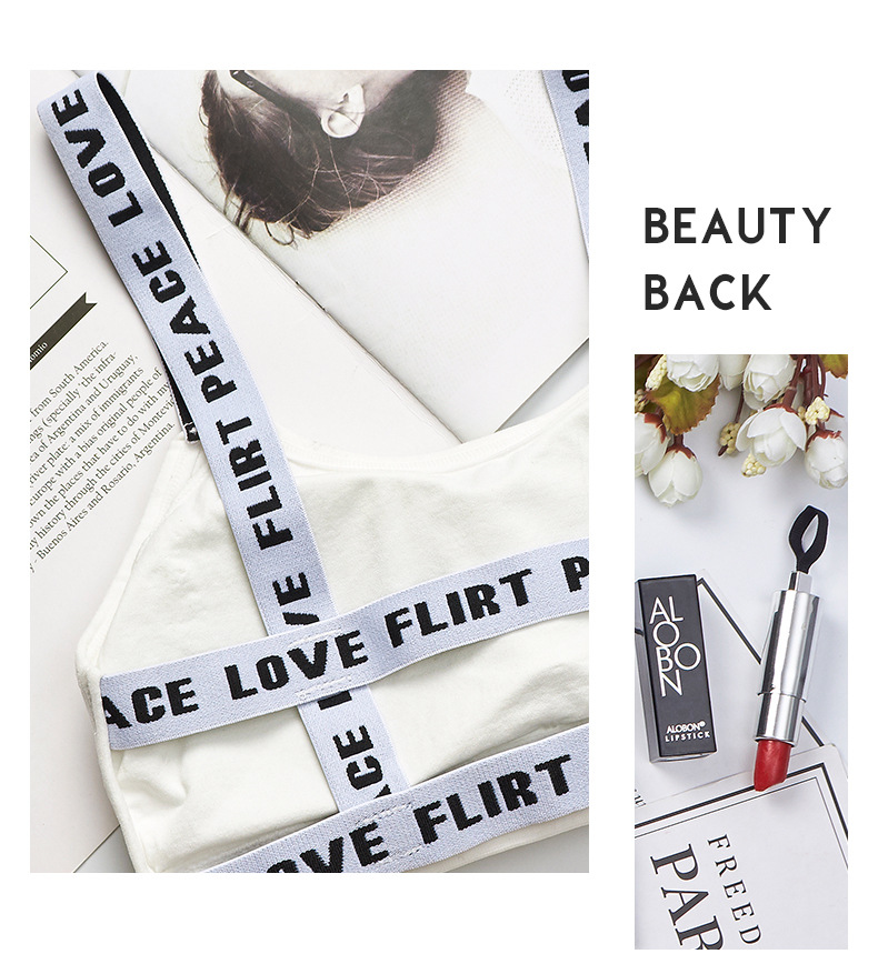 New seamless strapless undergarments without steel rings, with letters, comfortable base and sporty halter tops, sold directly by the manufacturer for women detail image 10