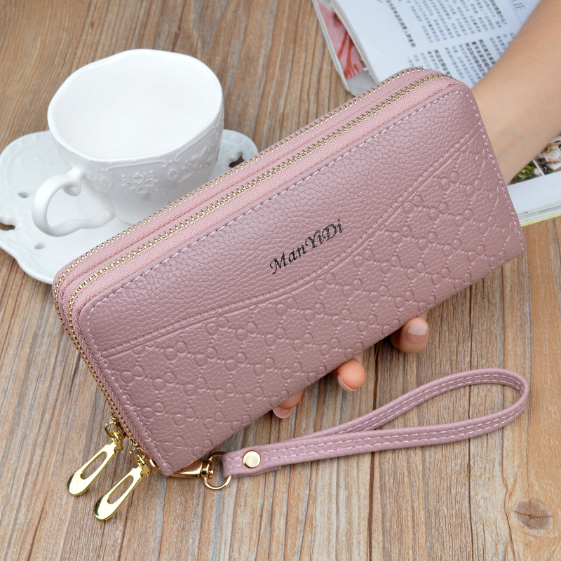 2021 New Women's Wallet Long Large-Capacity Double Zipper Hand Purse Women's Double-Decker Hand Grab Bag Fashion Wallet