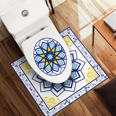 PAG Foreign Trade Toilet Stickers, 3-Piece Set: Moroccan-Style Bathroom & WC Decorative Floor Stickers – Non-Slip, Waterproof Flooring Tapes