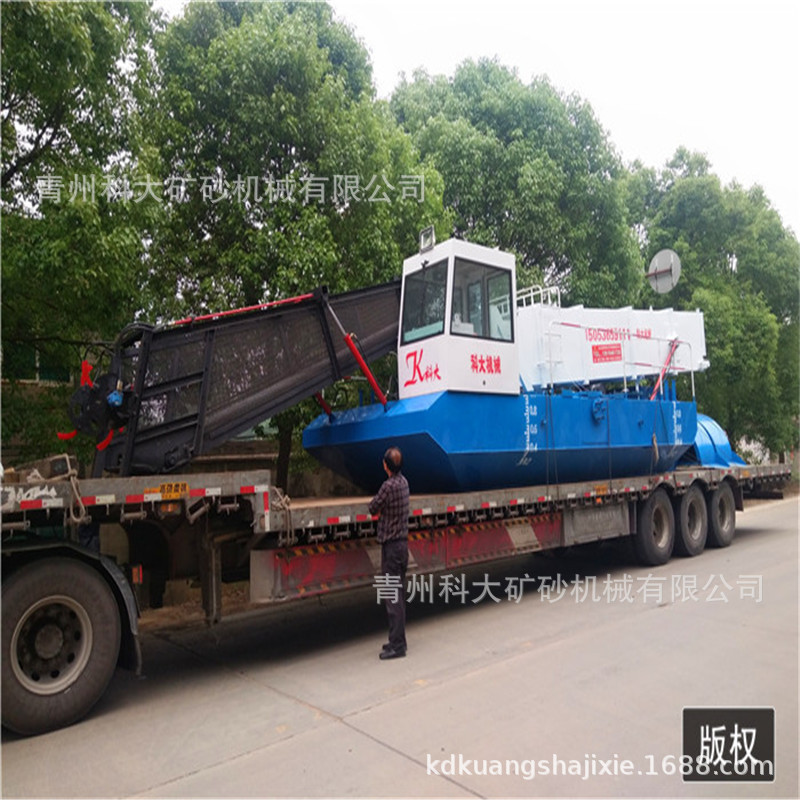 广东水生杂草打捞机械 水库割草船 水浮莲清理自动保洁船