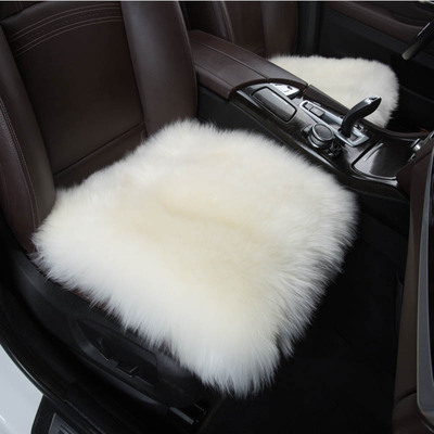 批发皮毛一体纯羊毛汽车坐垫 单座小方垫 45cm羊毛垫无靠背小三件|ru