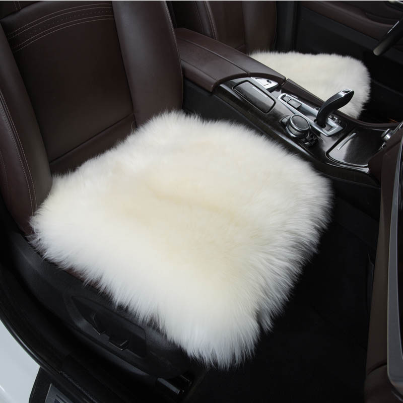 批发皮毛一体纯羊毛汽车坐垫 单座小方垫 45cm羊毛垫无靠背小三件|ru