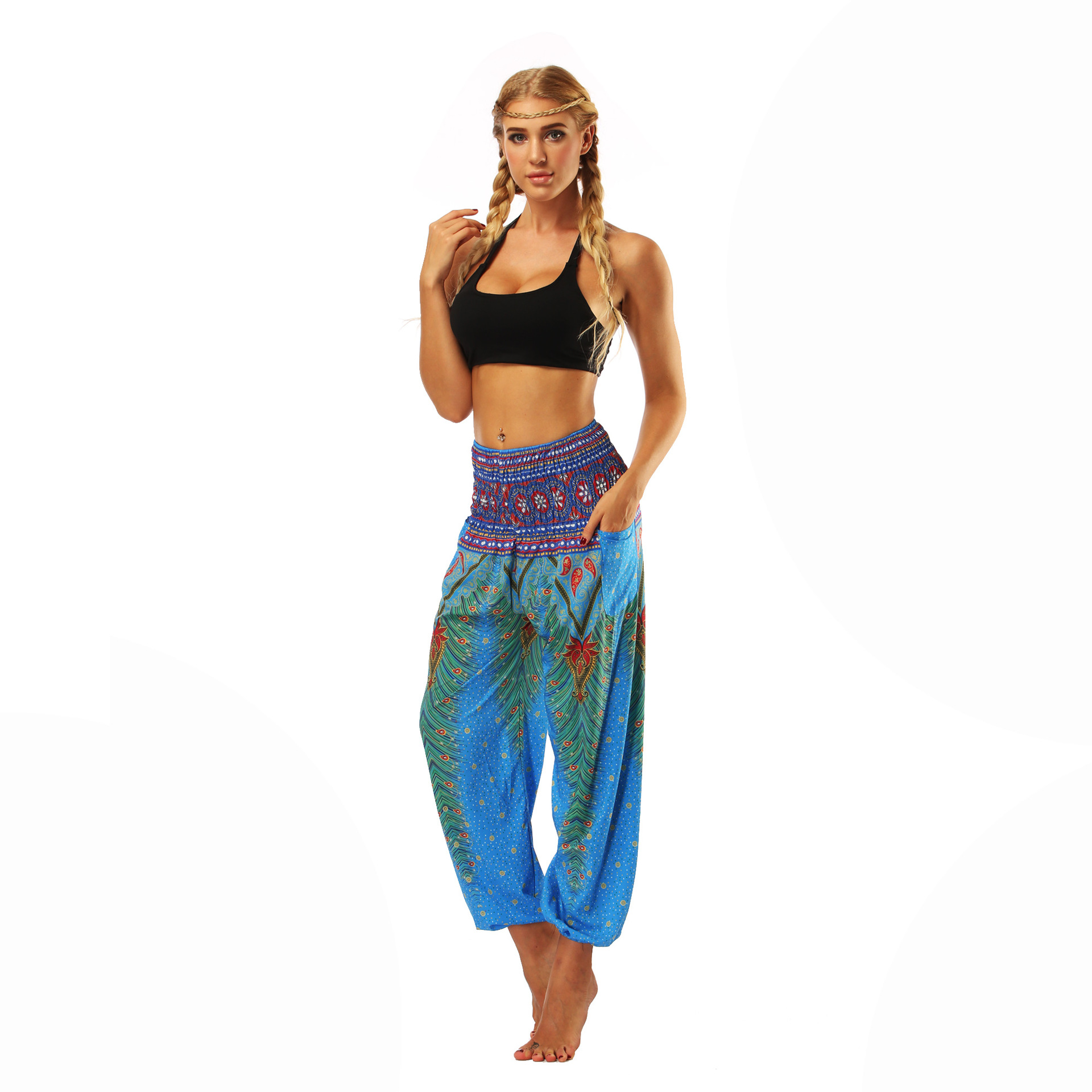 Hot Digital Printing Seaside Loose Belly Dance Ethnic Casual Pants - Pants - Uniqistic.com