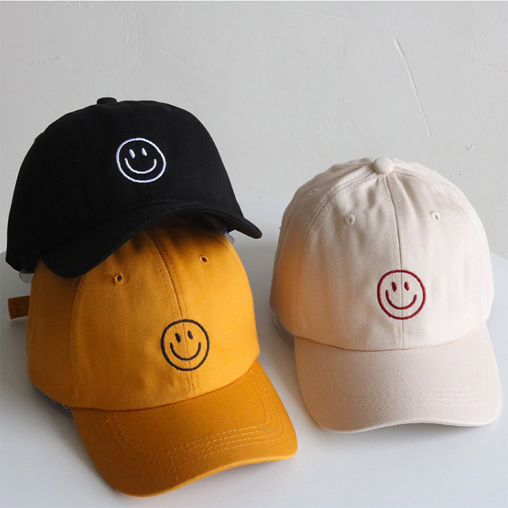 Korean Fashion Solid Color Embroidered Smiley Baseball Hat Wholesale Nihaojewelrypicture2