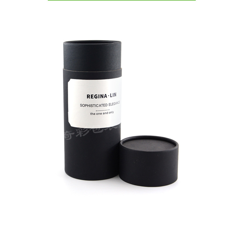 厂家定做衬衫包装纸罐 黑色纸筒可印刷 圆筒礼品茶叶纸罐定做