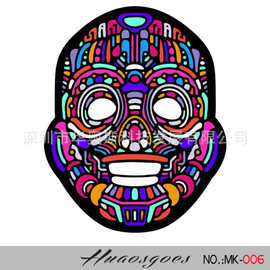 音乐派对led发光面具舞会小丑发光面具EL声控发光面具一件代发