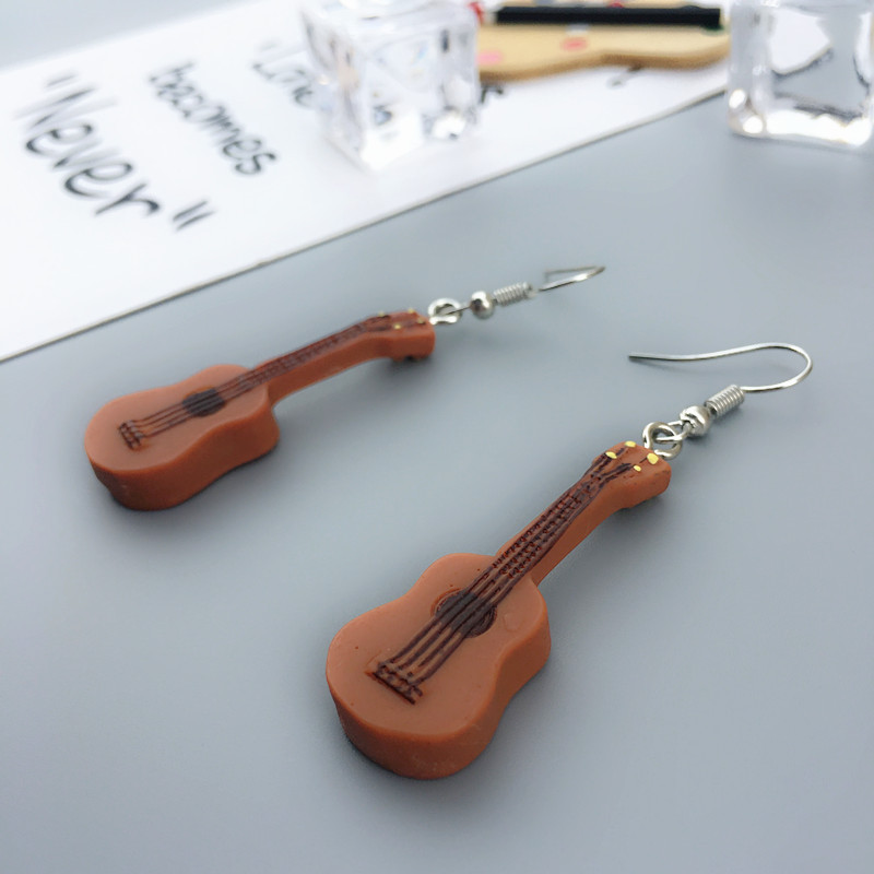 Punk Small Guitar Musical Instrument Drop Earrings Wholesale display picture 4