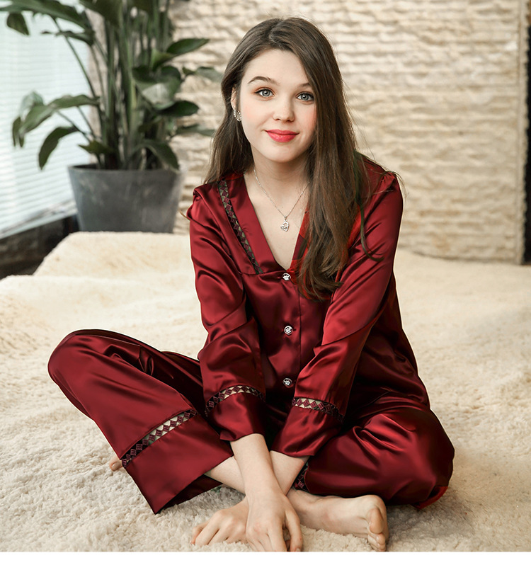 Comfortable Long Sleeve Trouser Pajamas Two-piece NSJO30240