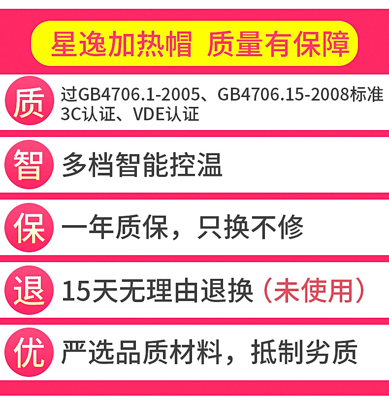 【欧规】三挡调温半圆电热帽 便携加热帽 美发蒸发帽 理发帽焗油详情14