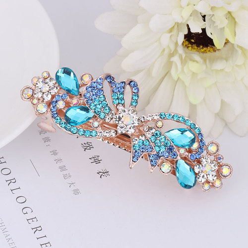 Hair clip hairpin for women girls hair accessories Large diamond alloy butterfly hairpin headdress large spring horsetail hairpin