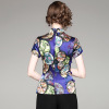 Summer new silk satin Qipao printed body jacket