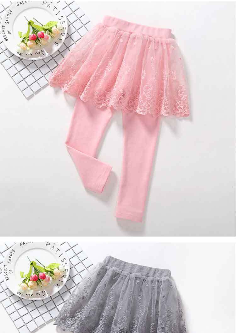 2022 girls' spring and autumn new skirt and pants fake two-piece Leggings female baby pants wear fake two-piece pants skirt outside