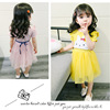 Summer cartoon rabbit with bow, dress for princess, children's clothing, wholesale