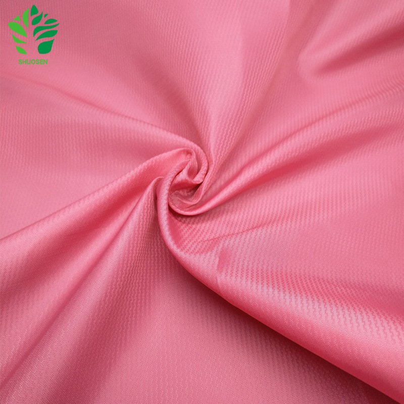 50D涤丝纺水波条纹提花面料防水防风适用羽绒服防寒服防晒服风衣