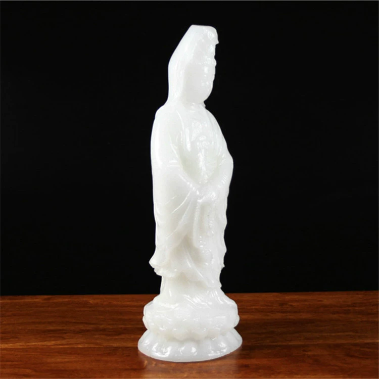 Afghan jade Guanyin ornaments White jade Twisted Guanyin South China Sea Guanyin Bodhisattva home ancestral hall jade ornaments